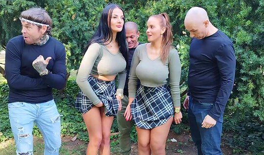 Girls With Big Tits Are Ready To Give Men In Nature