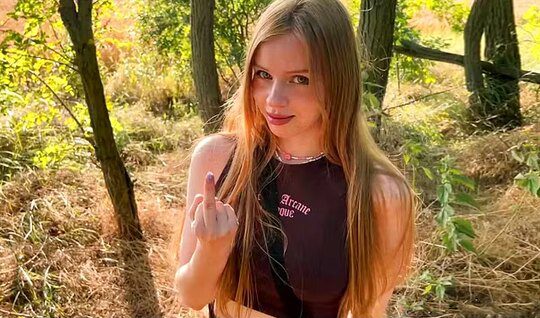 A Young Woman Gave A Guy A Blowjob Outdoors.