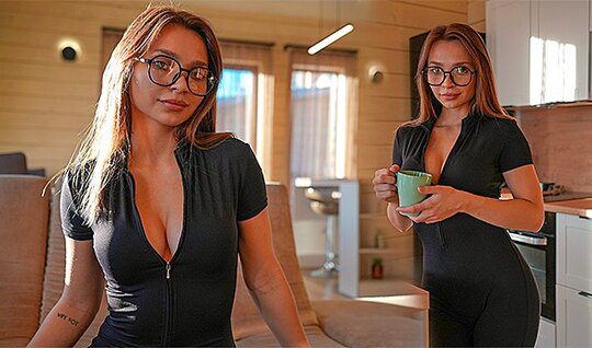A Russian Girl In Glasses Experienced Real Pleasure With A New Friend.